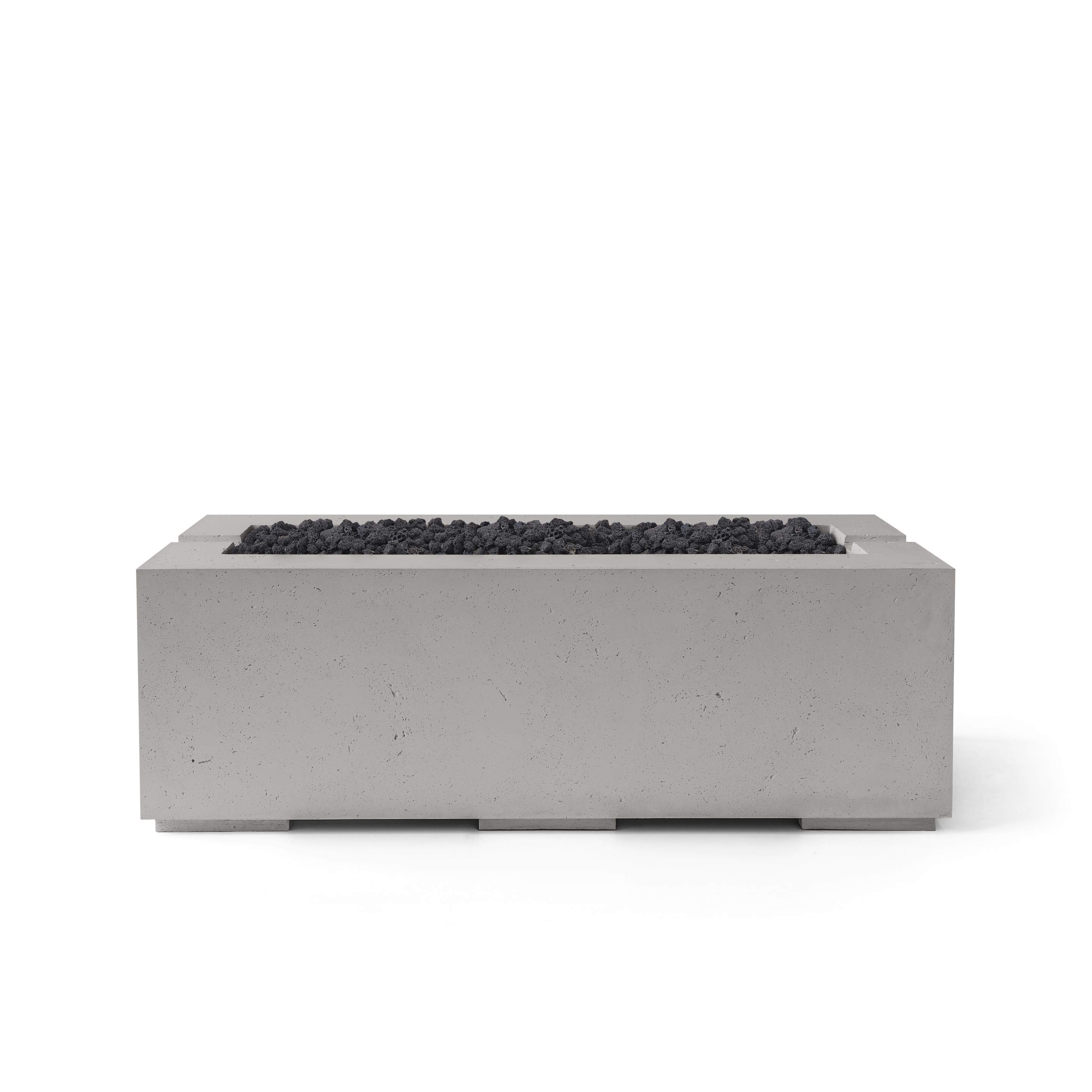 Dekko Avera 60 Inch Lightweight Concrete Gas Fire Pit - Match Lit Ignition