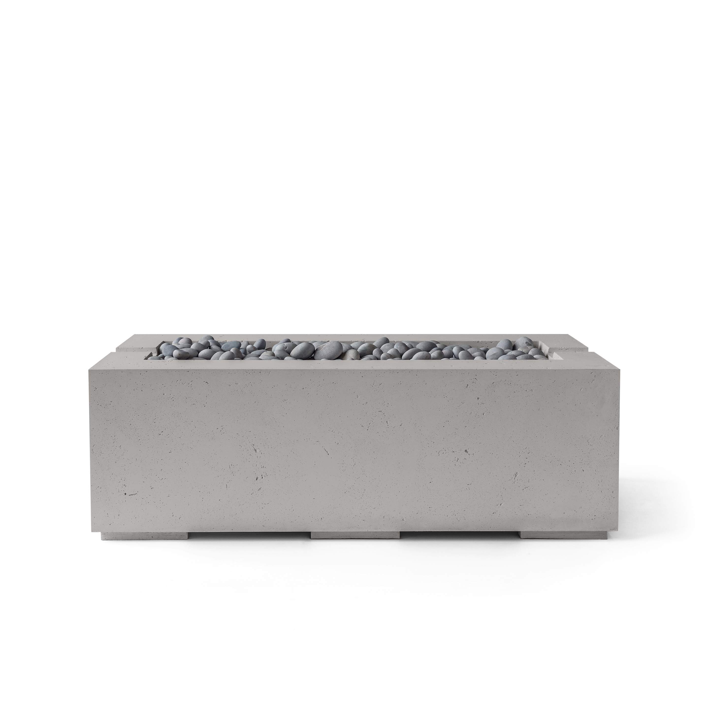 Dekko Avera 60 Inch Lightweight Concrete Gas Fire Pit - Electronic Ignition