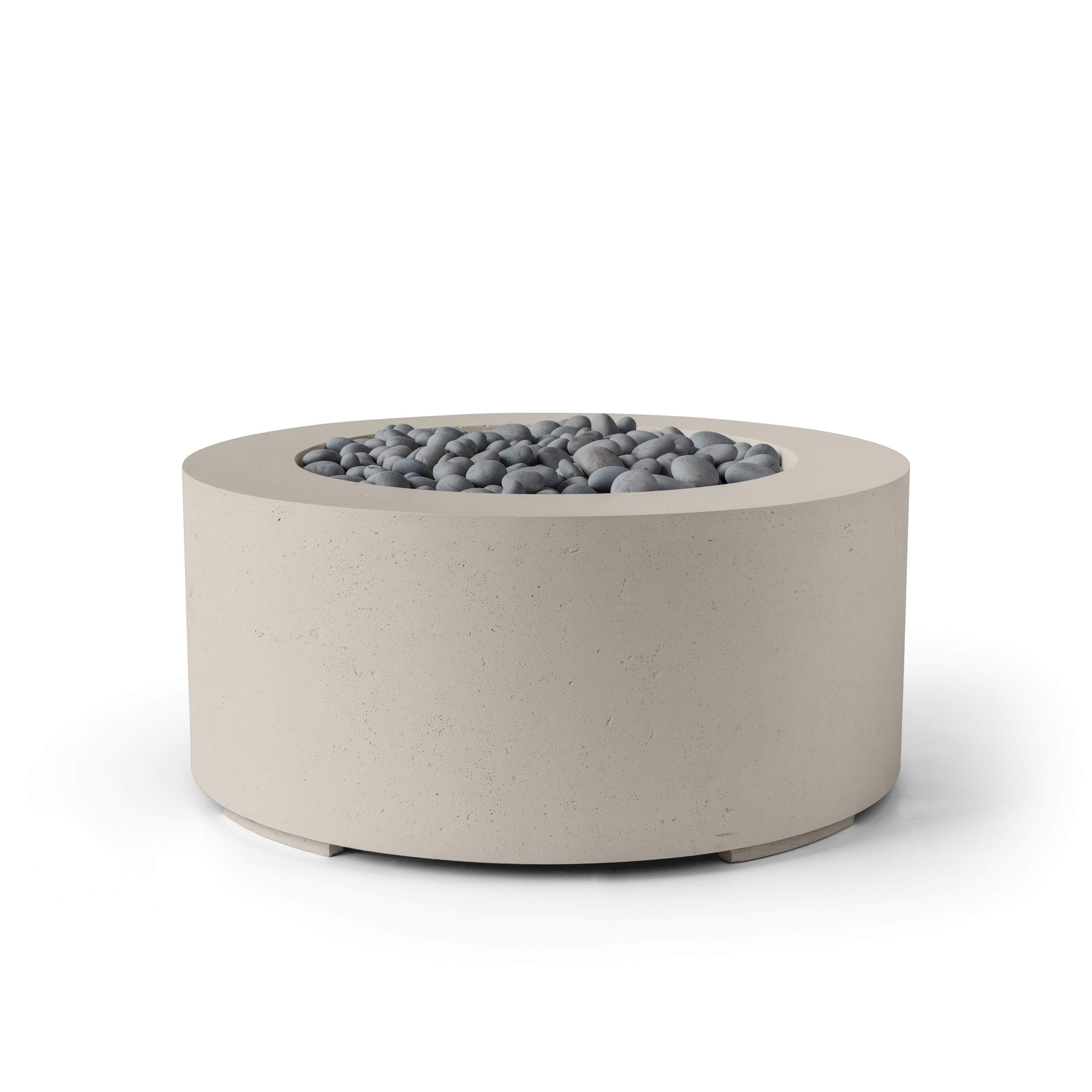 Dekko Belmont 36 Inch Lightweight Concrete Gas Fire Pit - Match Lit Ignition
