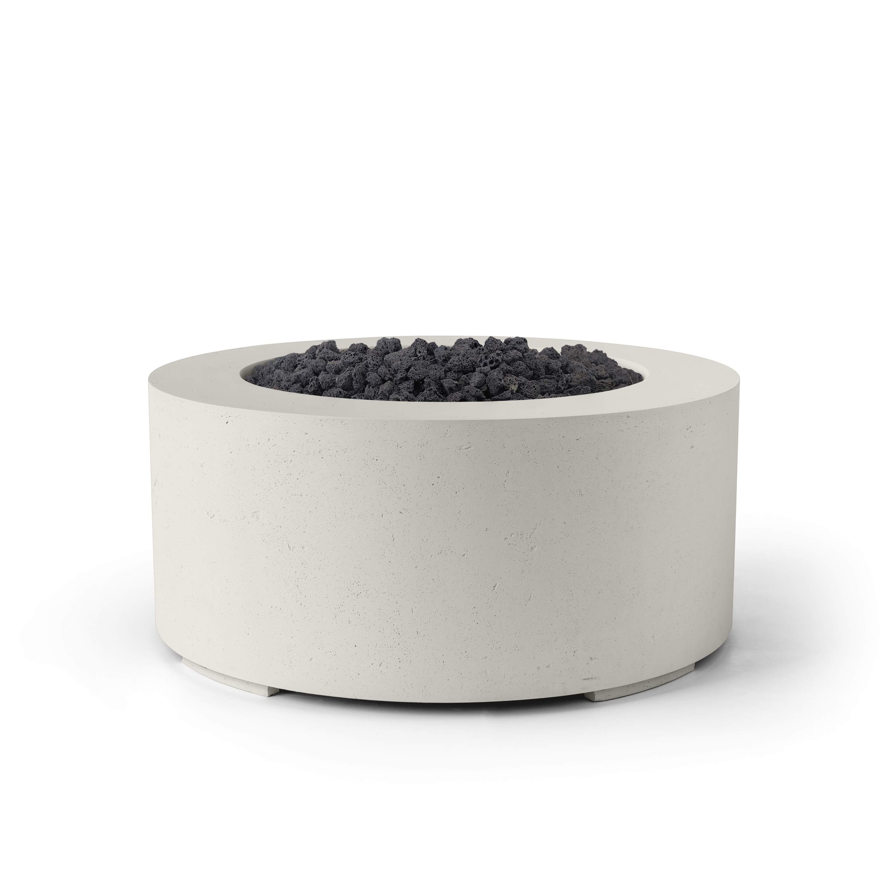 Dekko Belmont 36 Inch Lightweight Concrete Gas Fire Pit - Match Lit Ignition