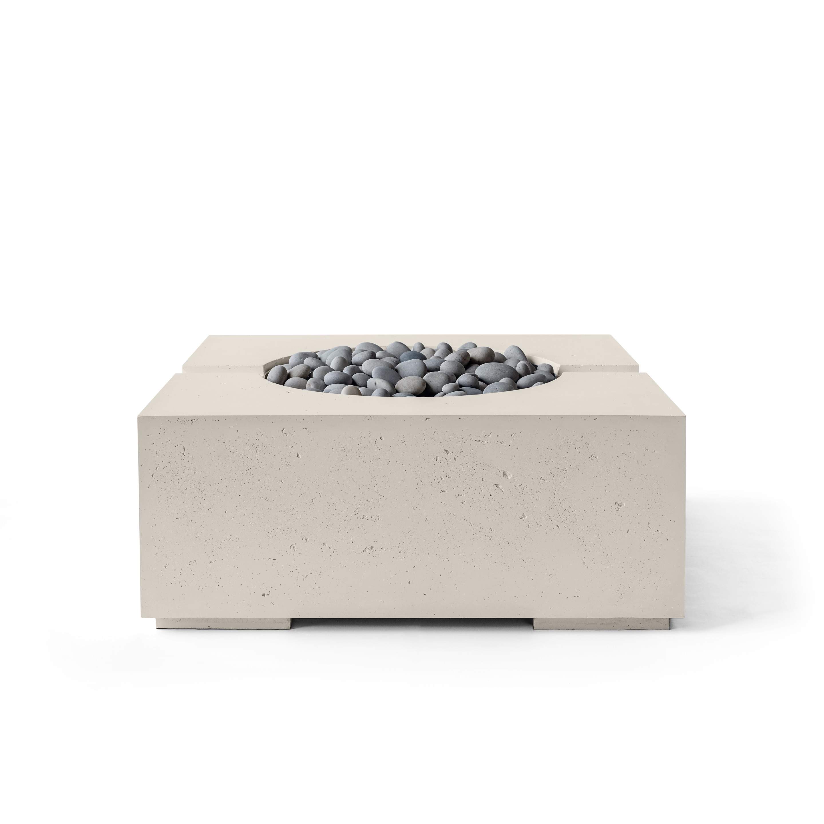 Dekko Bravo 32 Inch Lightweight Concrete Gas Fire Pit - Match Lit Ignition