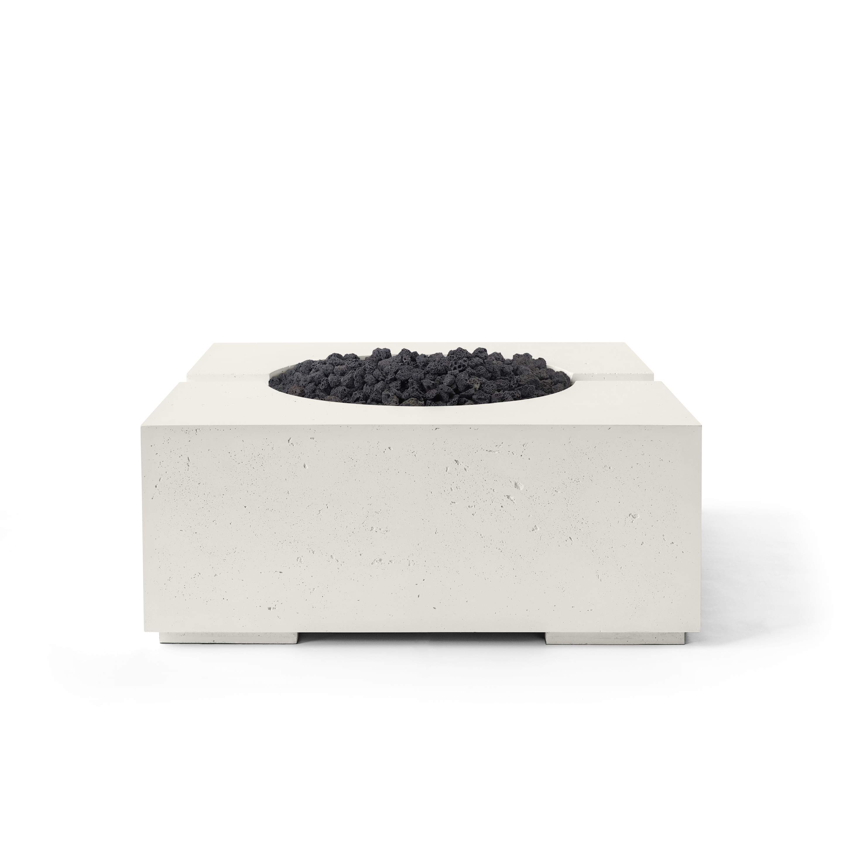 Dekko Bravo 32 Inch Lightweight Concrete Gas Fire Pit - Match Lit Ignition