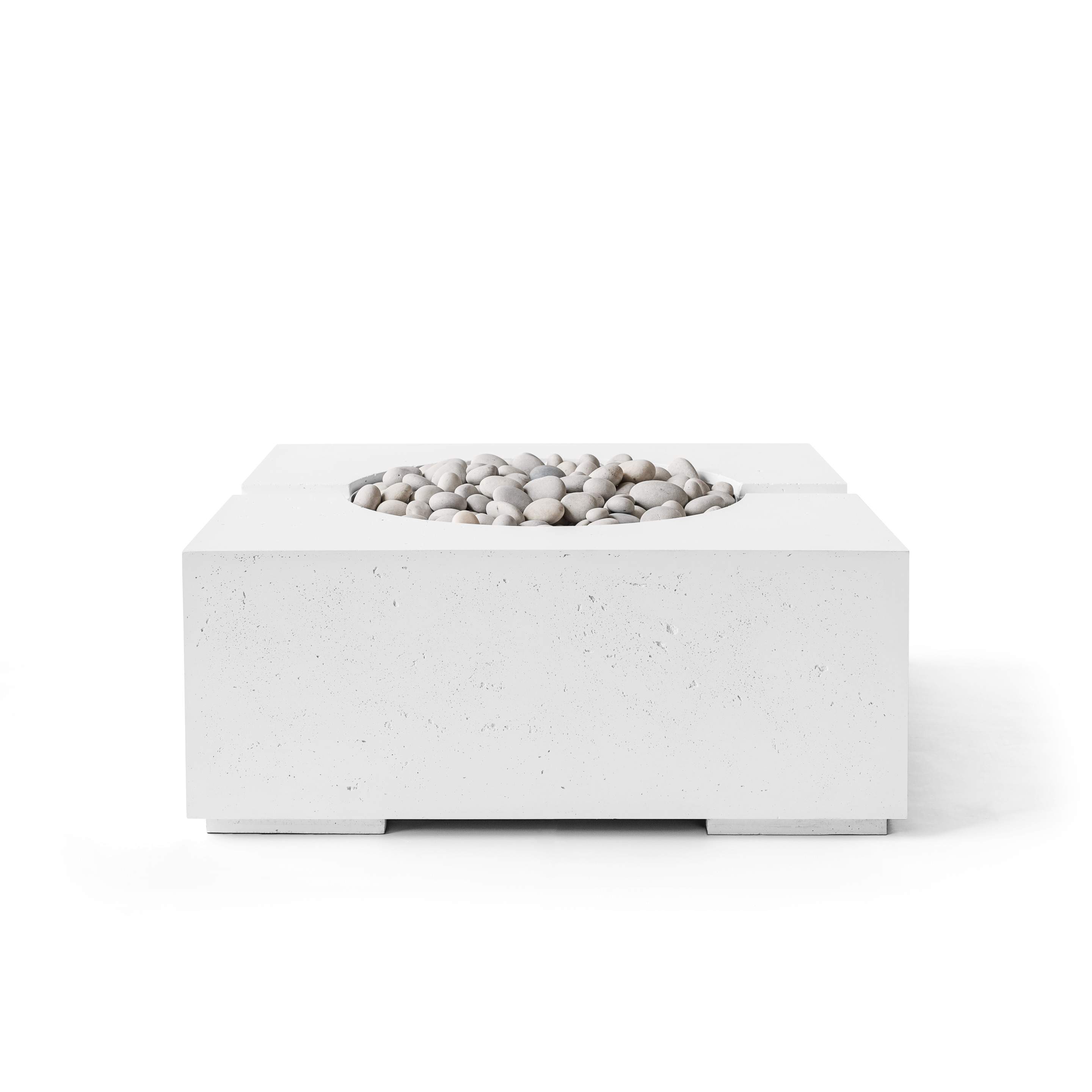 Dekko Bravo 32 Inch Lightweight Concrete Gas Fire Pit - Match Lit Ignition