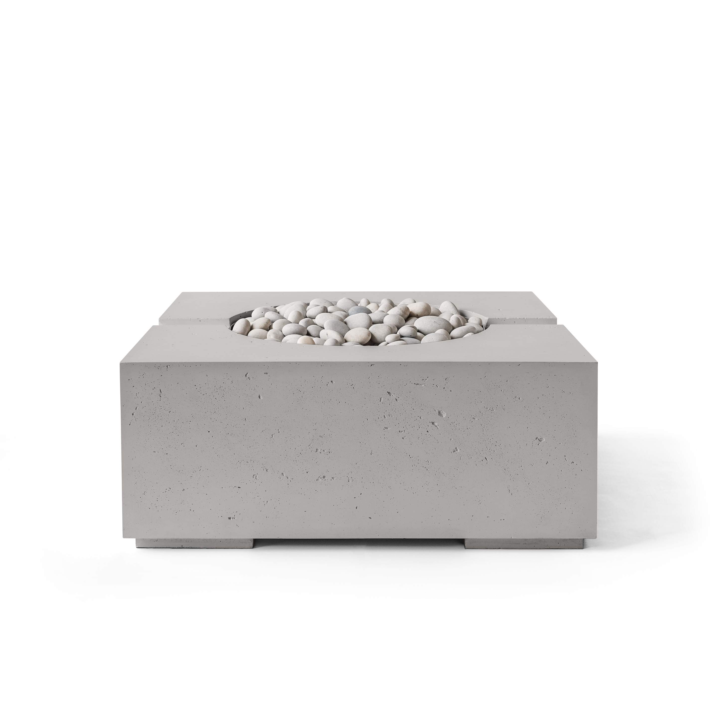 Dekko Bravo 32 Inch Lightweight Concrete Gas Fire Pit - Electronic Ignition