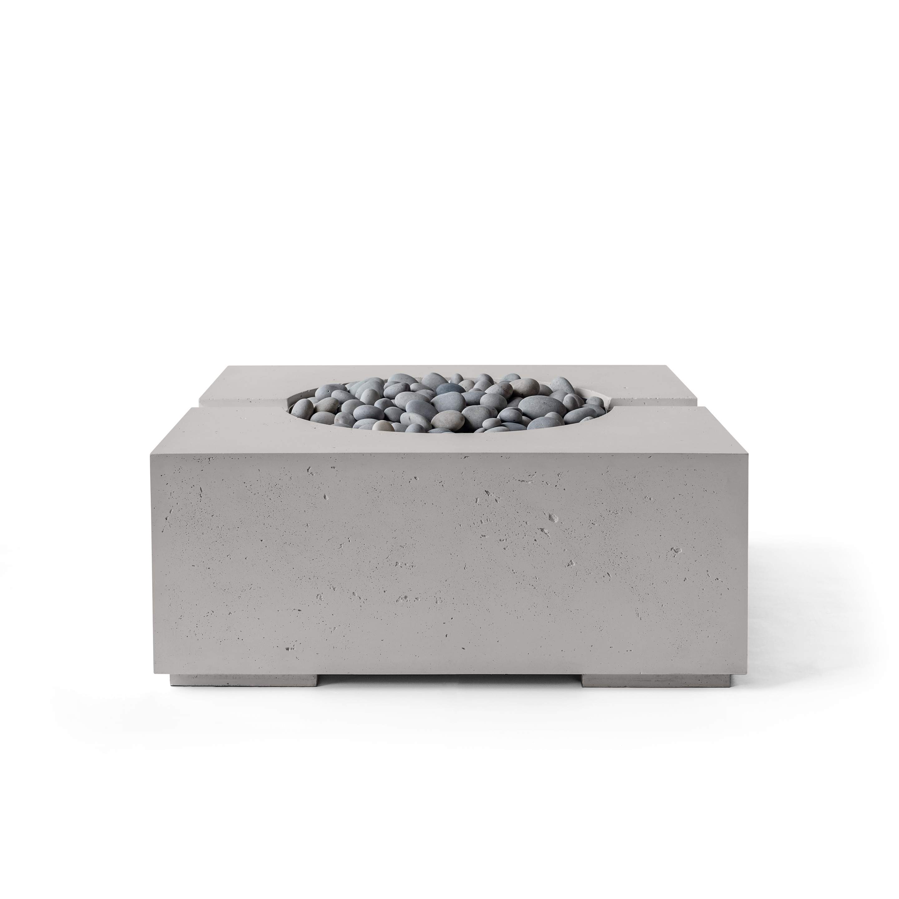 Dekko Bravo 32 Inch Lightweight Concrete Gas Fire Pit - Match Lit Ignition