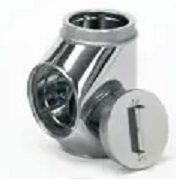 DuraVent DuraTech All-Fuel Stainless Steel Inner and Galvalume Outer Chimney Tee with Cover - For 10-Inch Inner Diameter DuraTech