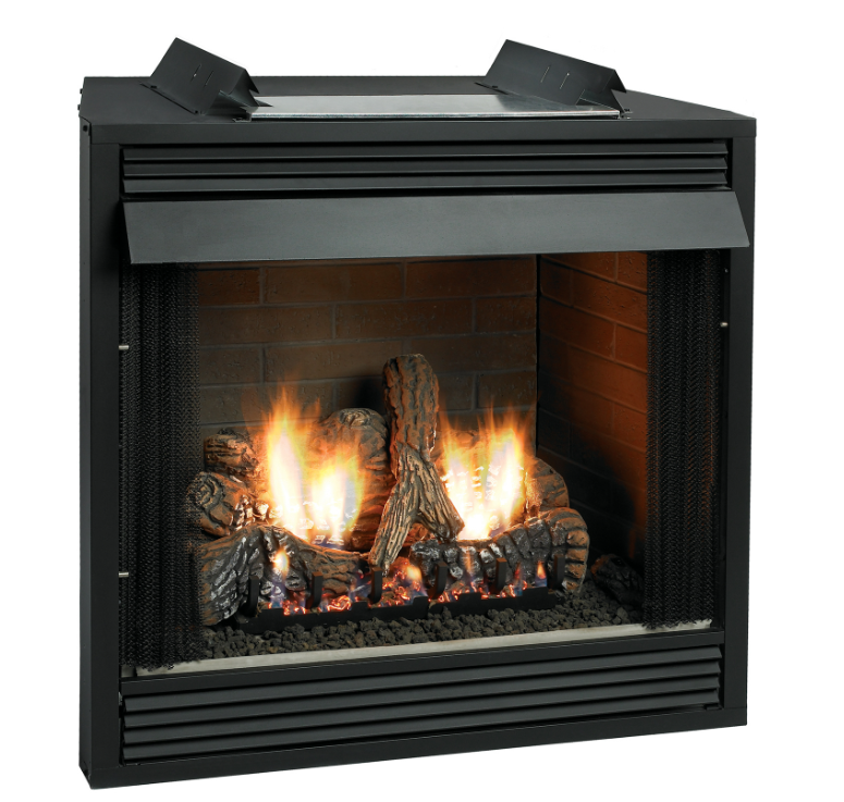 Empire 42 Inch Breckenridge Deluxe Vent Free Louvered Gas Fireplace Firebox with Refractory Liner
