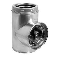 DuraVent DuraTech Stainless Steel Inner and Galvalume Outer Chimney Tee with Cap - For 7-Inch Inner Diameter DuraTech
