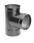 Dura-Black Steel Stovepipe Tee with Cover - 8-Inch Diameter - 8DBK-T