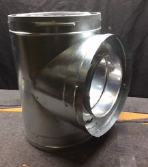 DuraVent DuraPlus All-Fuel Stainless Steel Inner and Galvalume Outer Chimney Tee with Cover - 8-Inch Inner Diameter