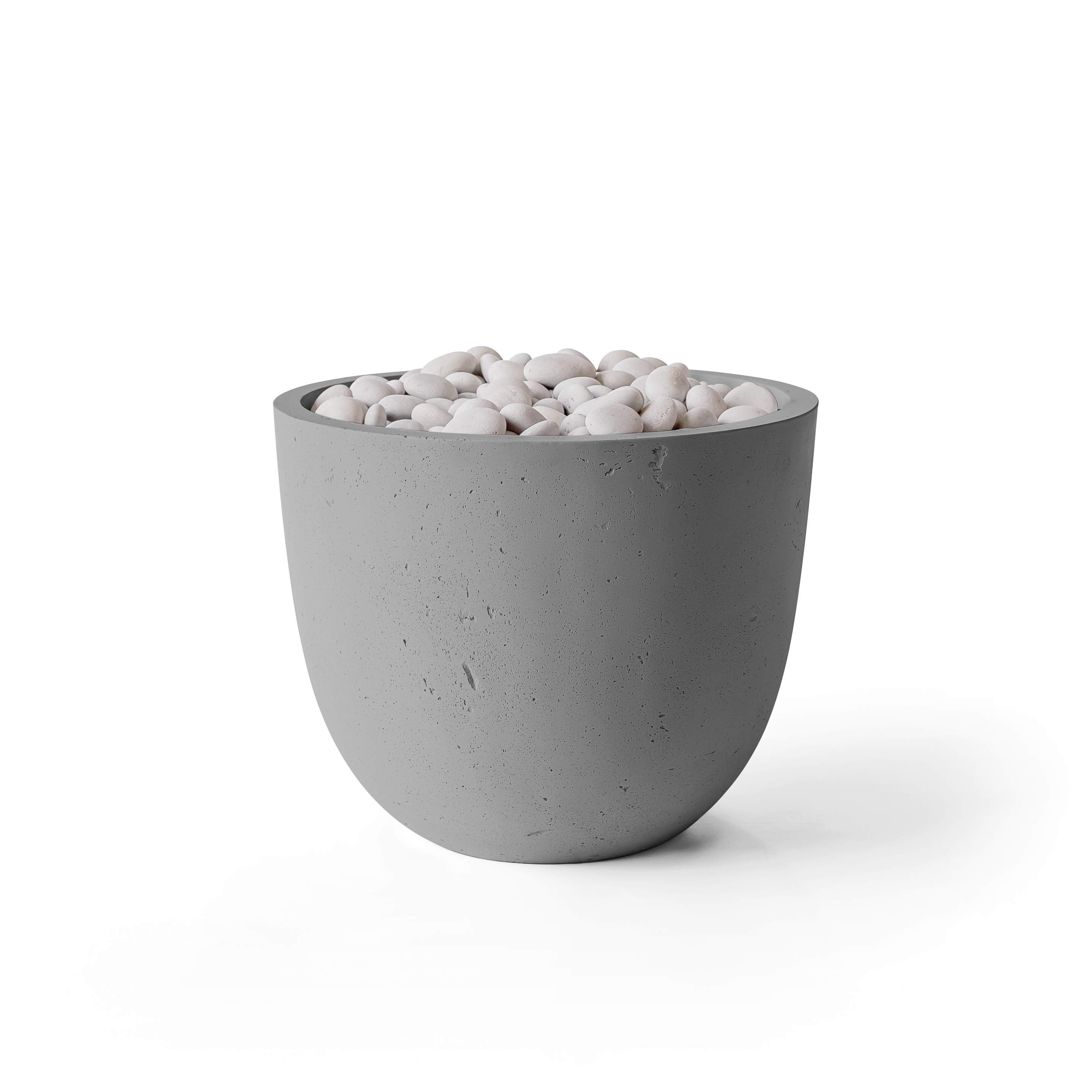 Dekko Element 21 Inch Lightweight Concrete Gas Fire Pit - Match Lit Ignition