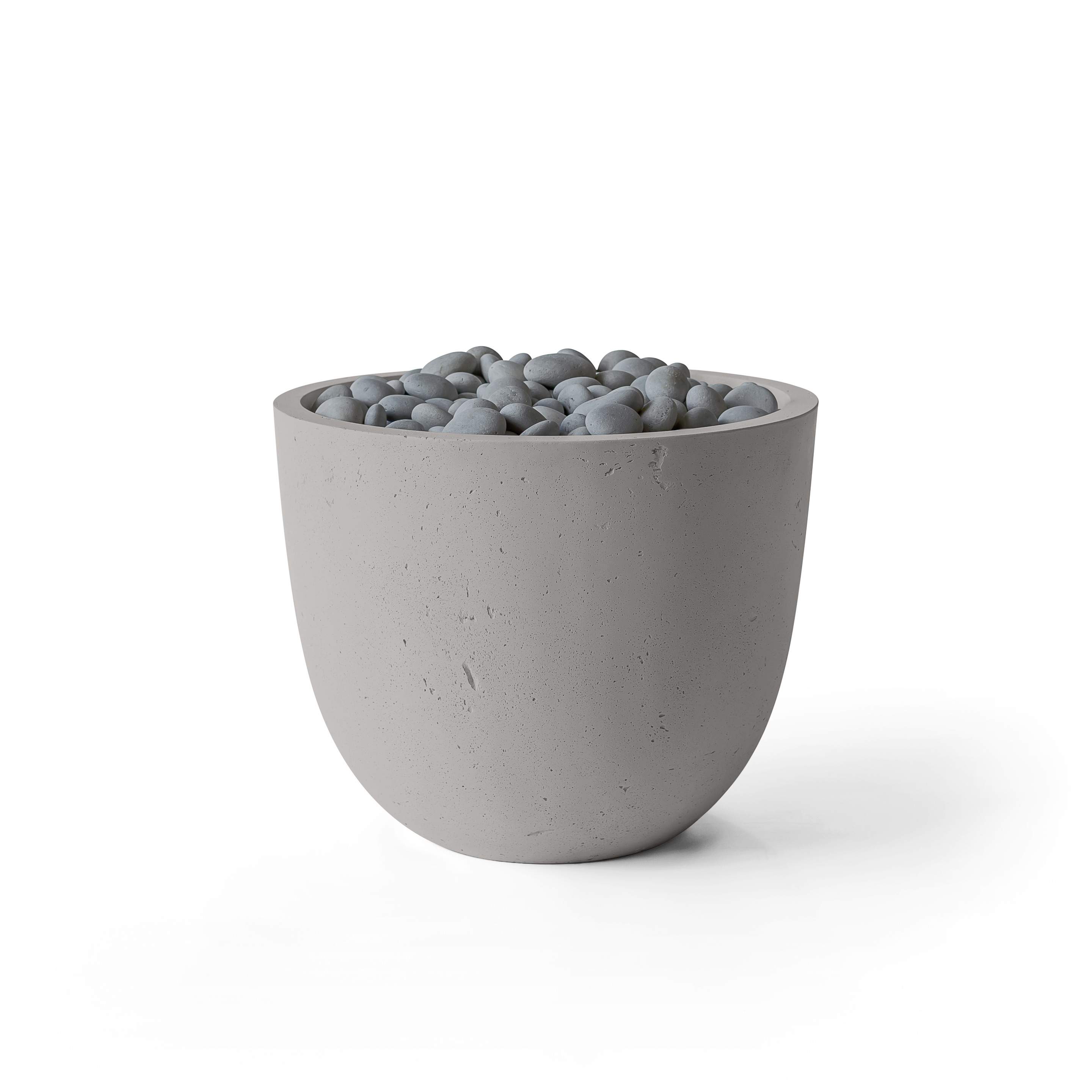 Dekko Element 21 Inch Lightweight Concrete Gas Fire Pit - Match Lit Ignition