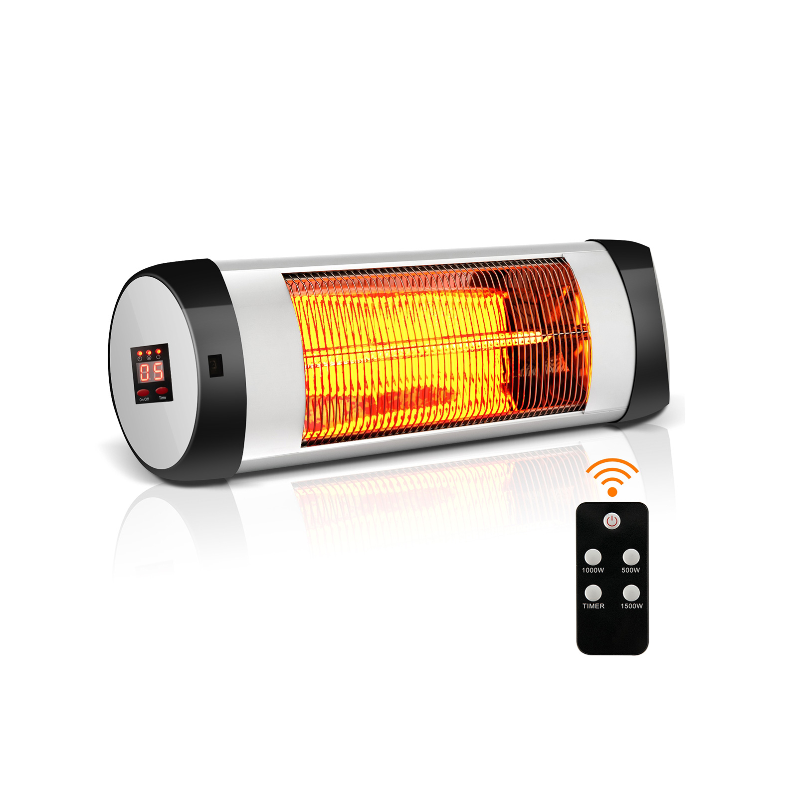 Costway 26 Inch 1500W Wall Mount Infrared Electric Patio Heater with Remote Control