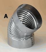 HomeSaver RoundFlex 45 Degree Corrugated Elbow for 8 in. Chimney Liner