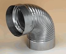 HomeSaver RoundFlex 90 Degree Corrugated Elbow for 6 in. Chimney Liner