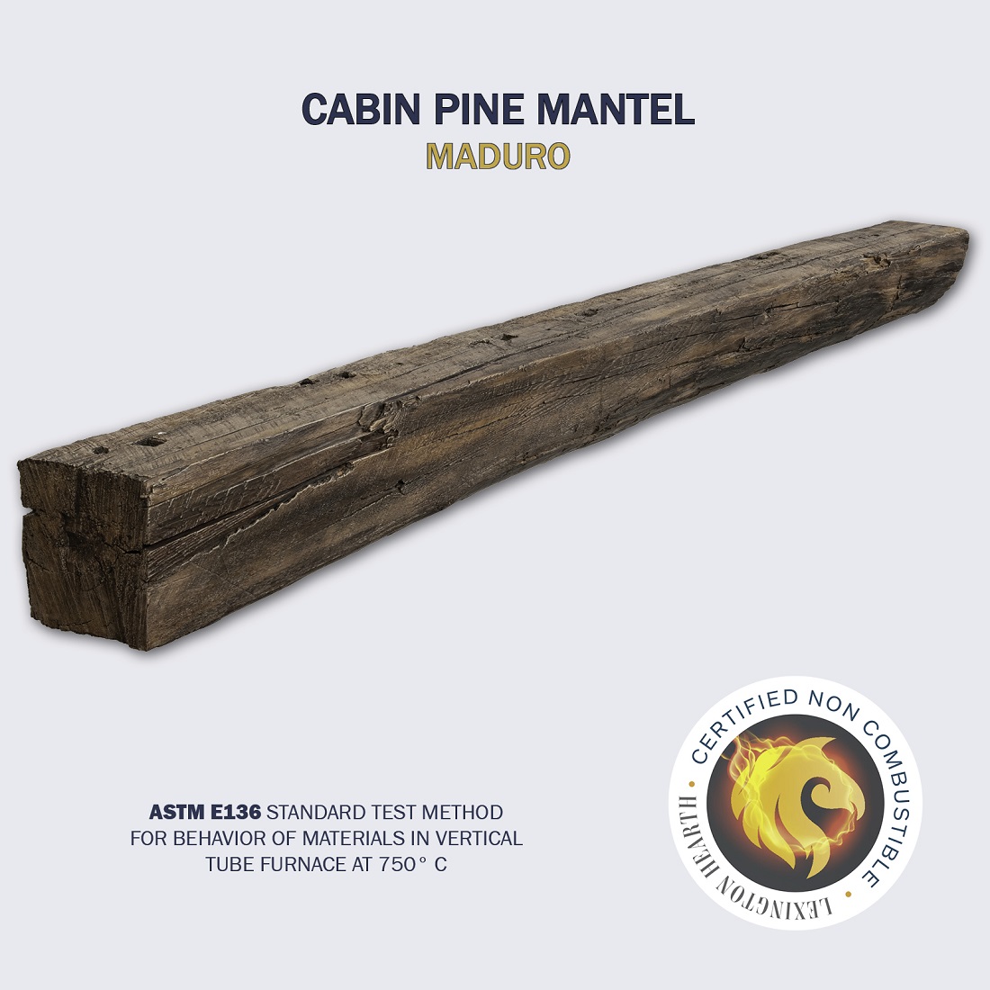 Lexington Hearth 5 Foot Cabin Pine Non-Combustible Mantel Shelf