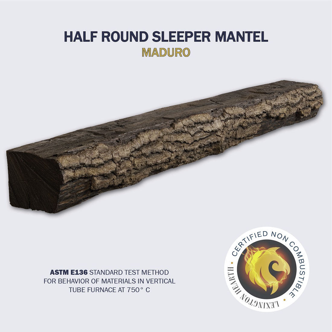 Lexington Hearth 5 Foot Half-Round Sleeper Non-Combustible Mantel Shelf
