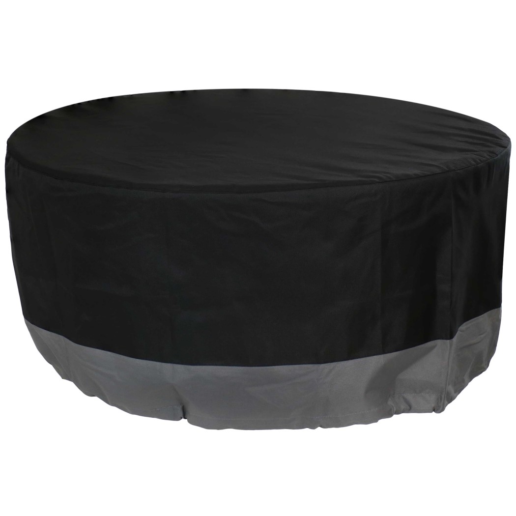 SunnyDaze 60 Inch 2-Tone Round Polyester Outdoor Fire Pit Cover