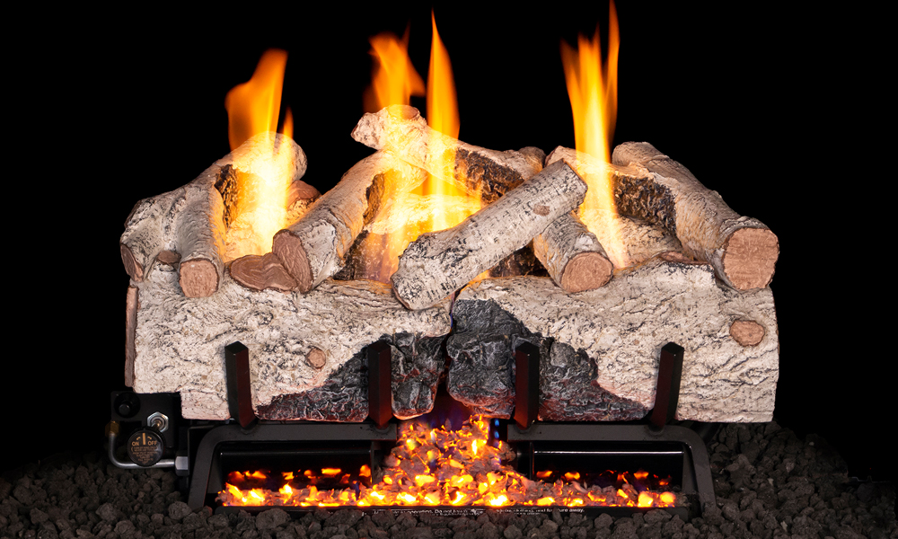 Real Fyre Charred Alpine Birch Gas Log Set
