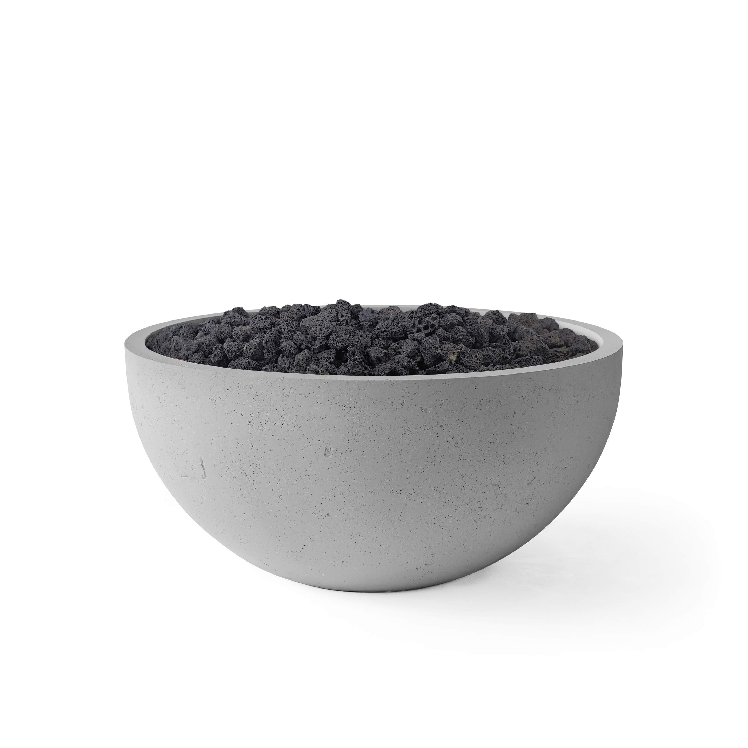 Dekko Serenade 32 Inch Lightweight Concrete Gas Fire Pit - Match Lit Ignition