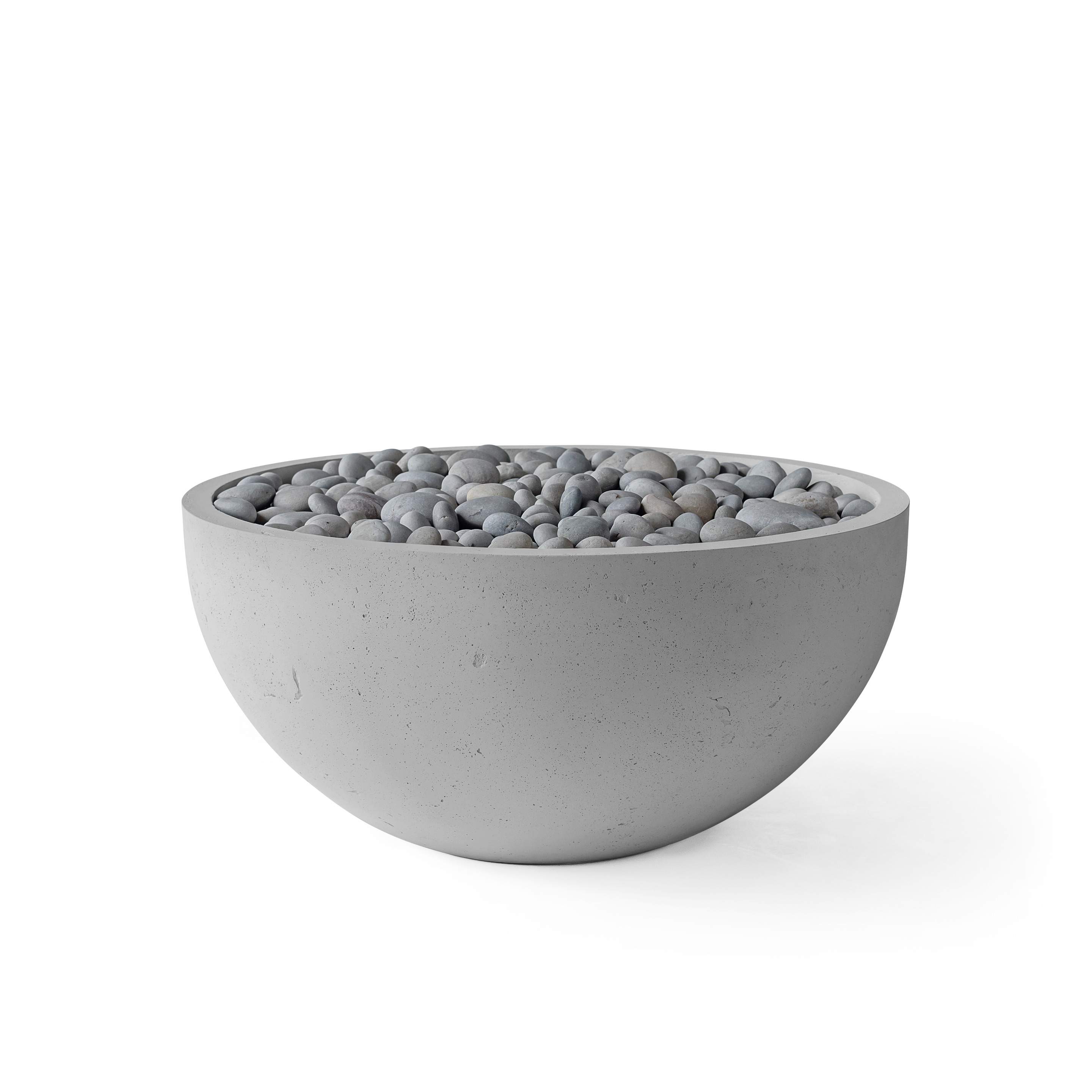 Dekko Serenade 40 Inch Lightweight Concrete Gas Fire Pit - Match Lit Ignition