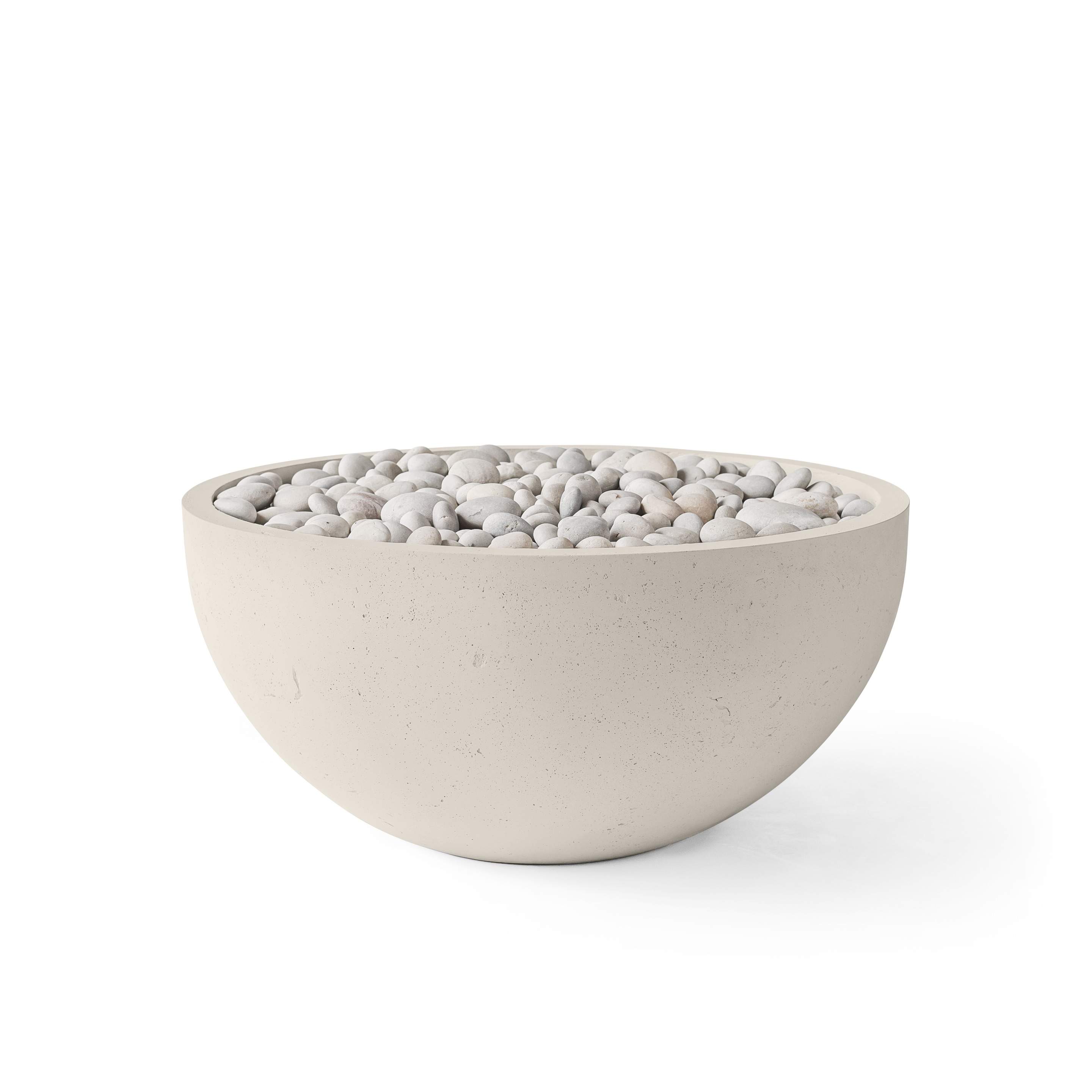 Dekko Serenade 32 Inch Lightweight Concrete Gas Fire Pit - Match Lit Ignition