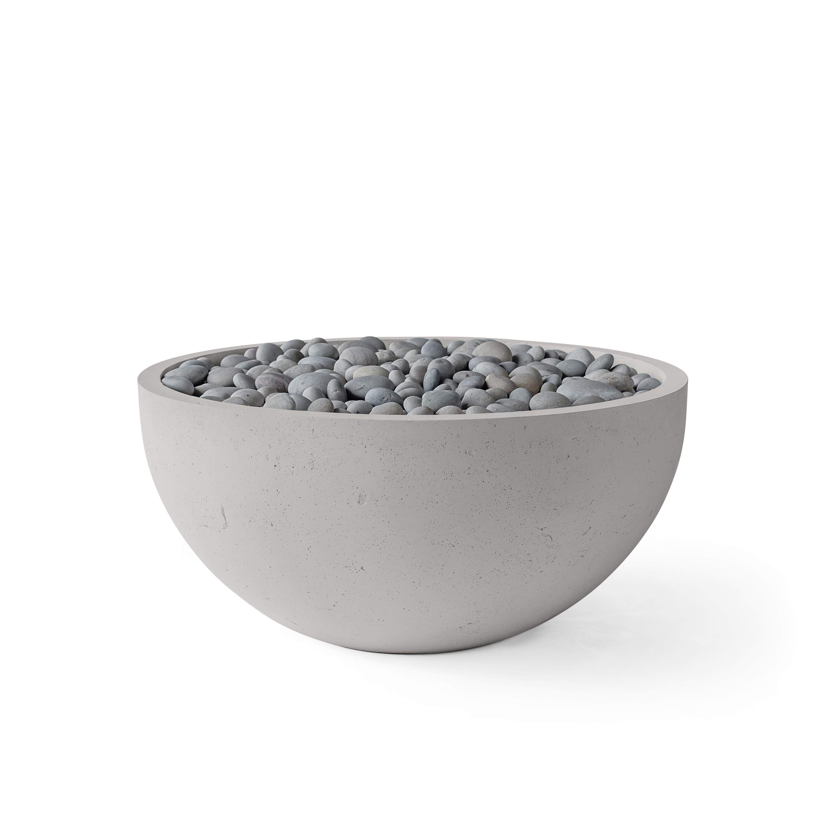 Dekko Serenade 40 Inch Lightweight Concrete Gas Fire Pit - Match Lit Ignition