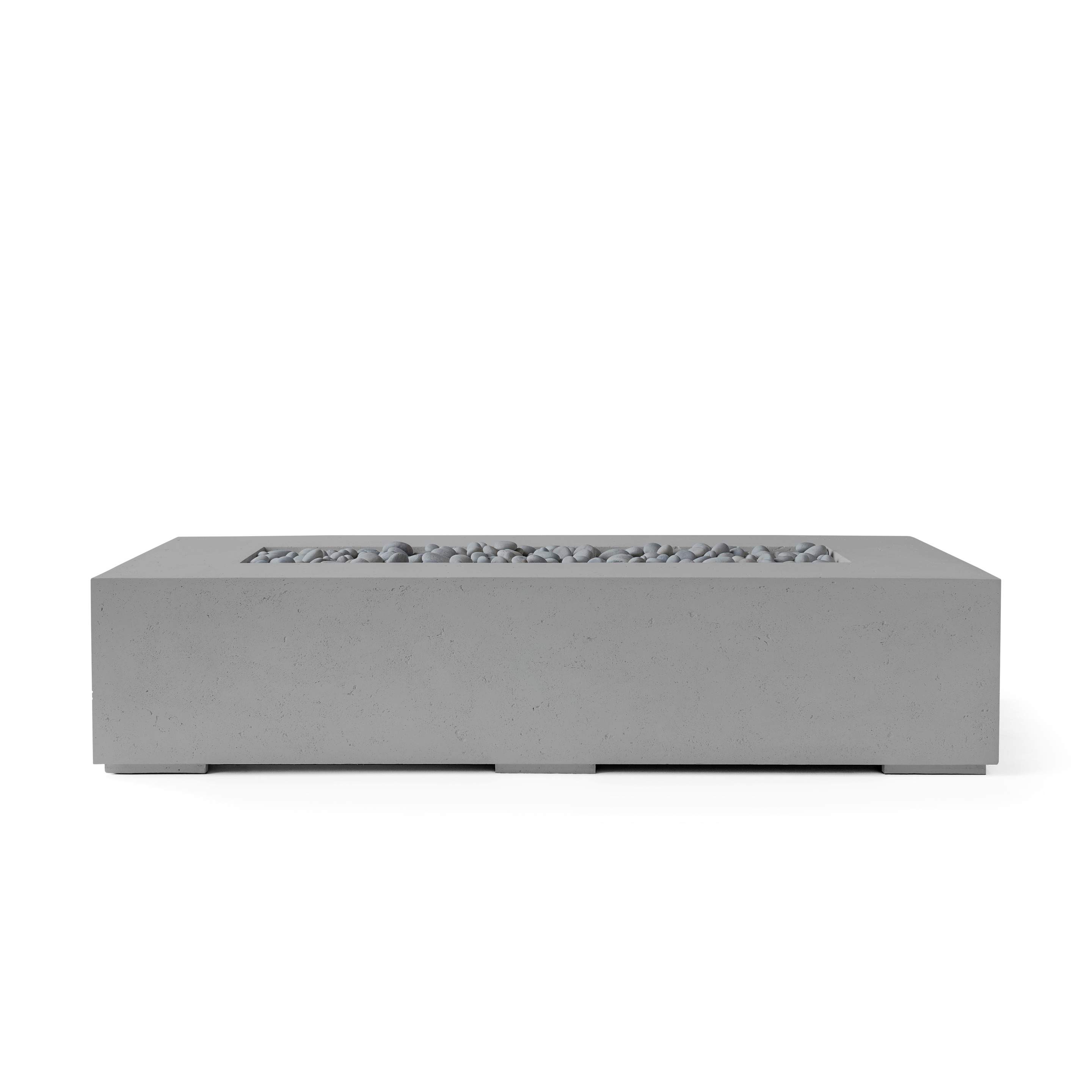 Dekko Sonoma 72 Inch Lightweight Concrete Gas Fire Pit - Electronic Ignition