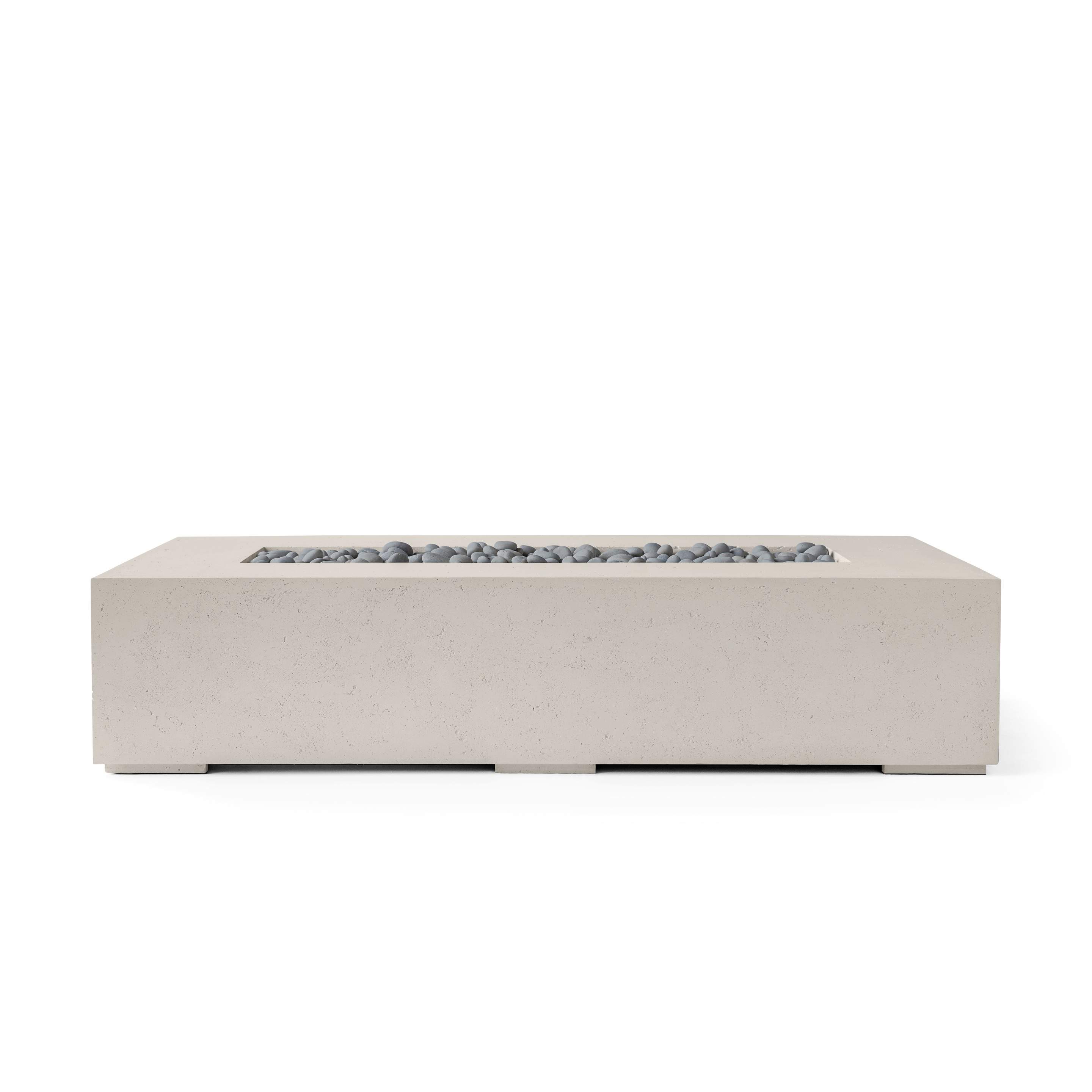 Dekko Sonoma 72 Inch Lightweight Concrete Gas Fire Pit - Match Lit Ignition