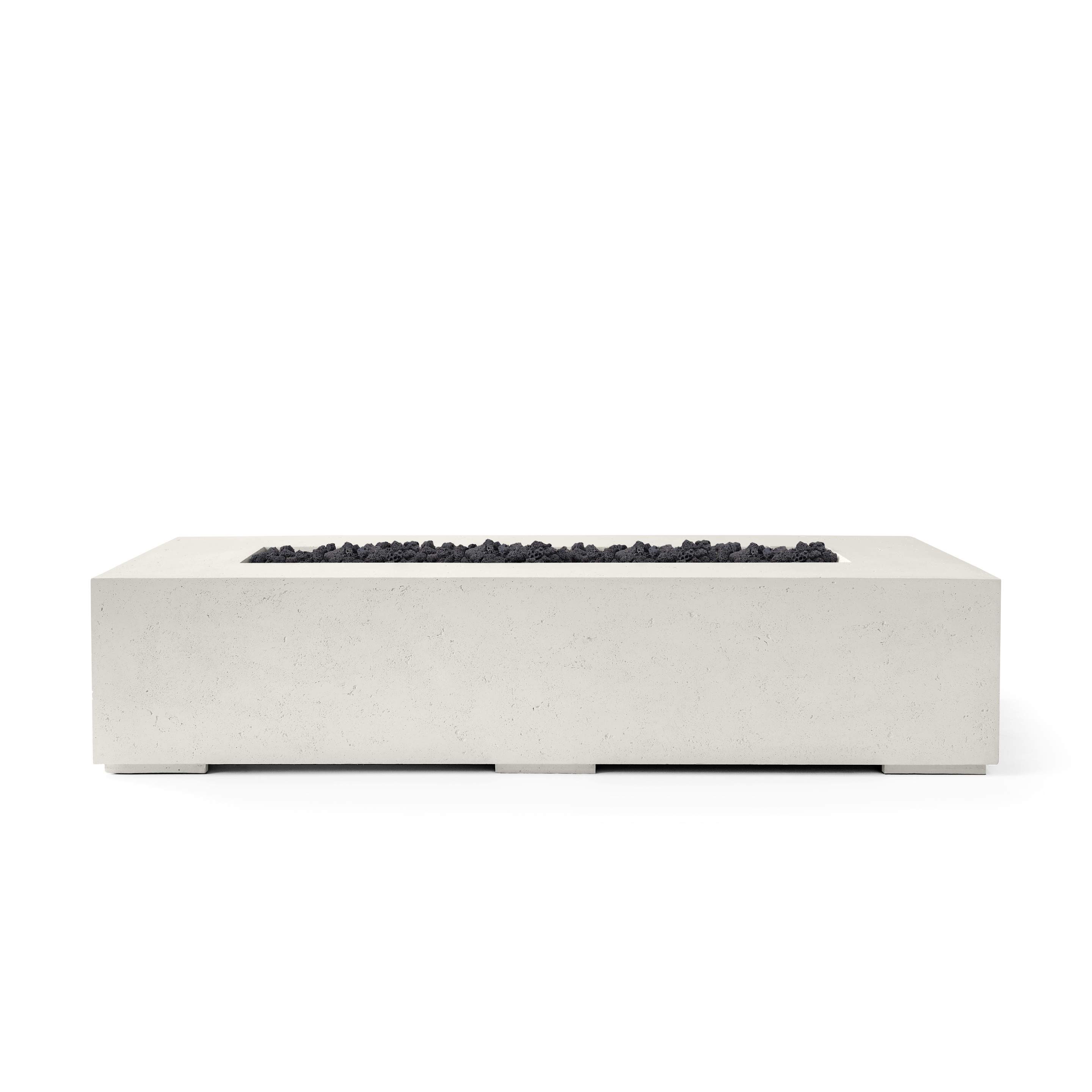 Dekko Sonoma 56 Inch Lightweight Concrete Gas Fire Pit - Match Lit Ignition