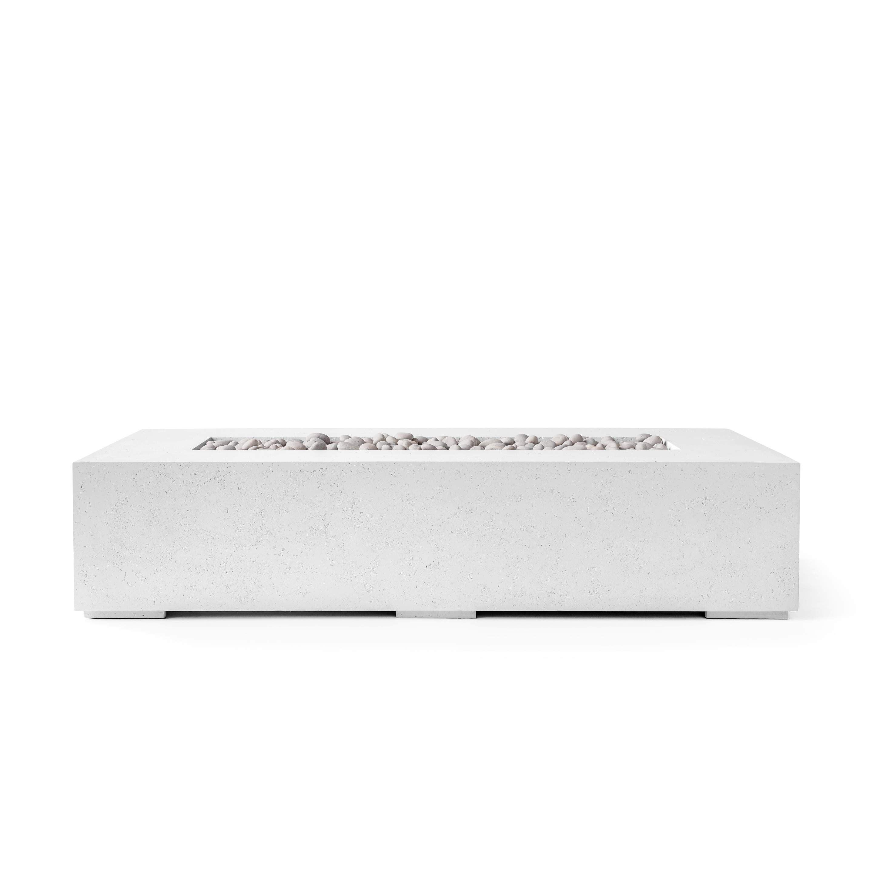Dekko Sonoma 72 Inch Lightweight Concrete Gas Fire Pit - Match Lit Ignition