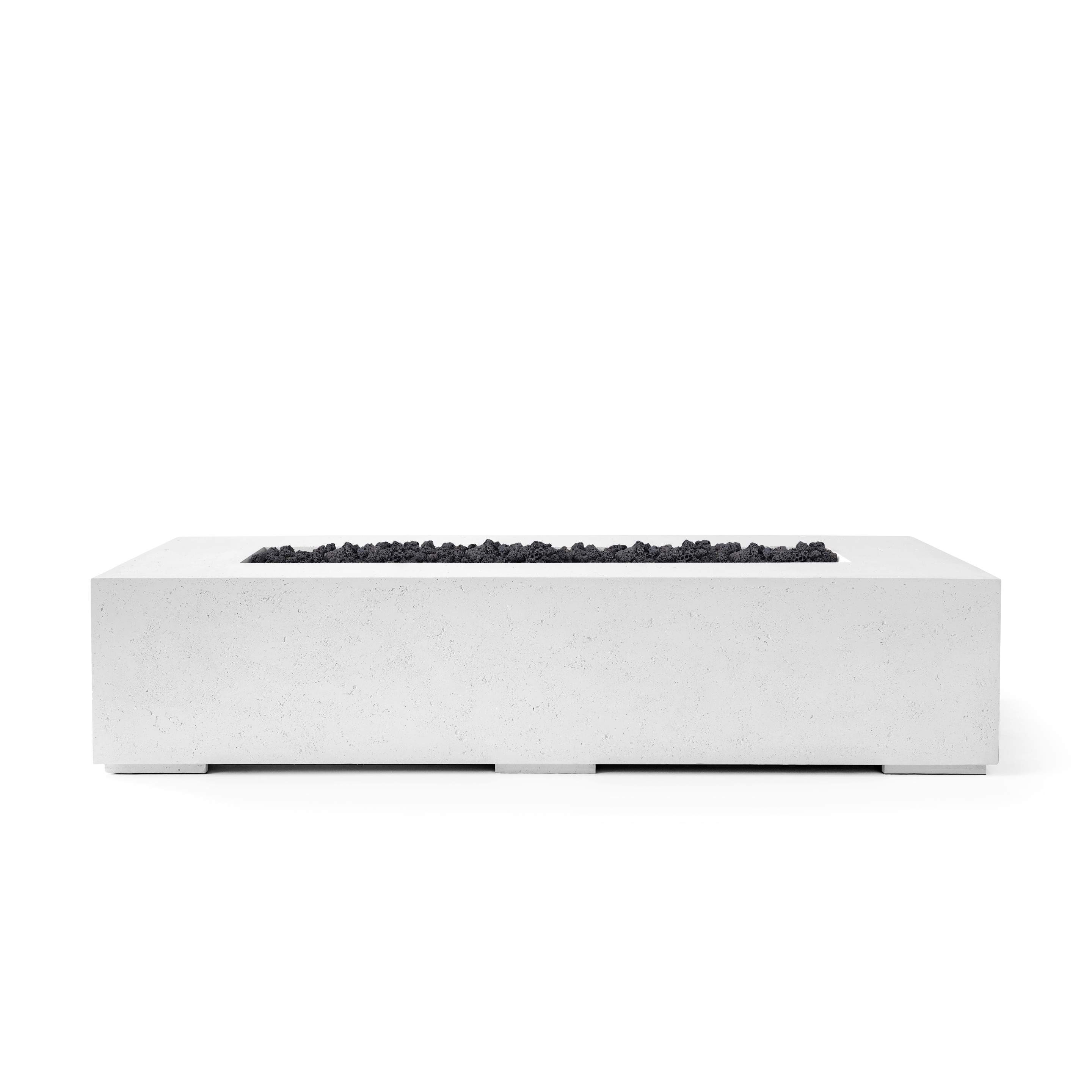 Dekko Sonoma 72 Inch Lightweight Concrete Gas Fire Pit - Electronic Ignition