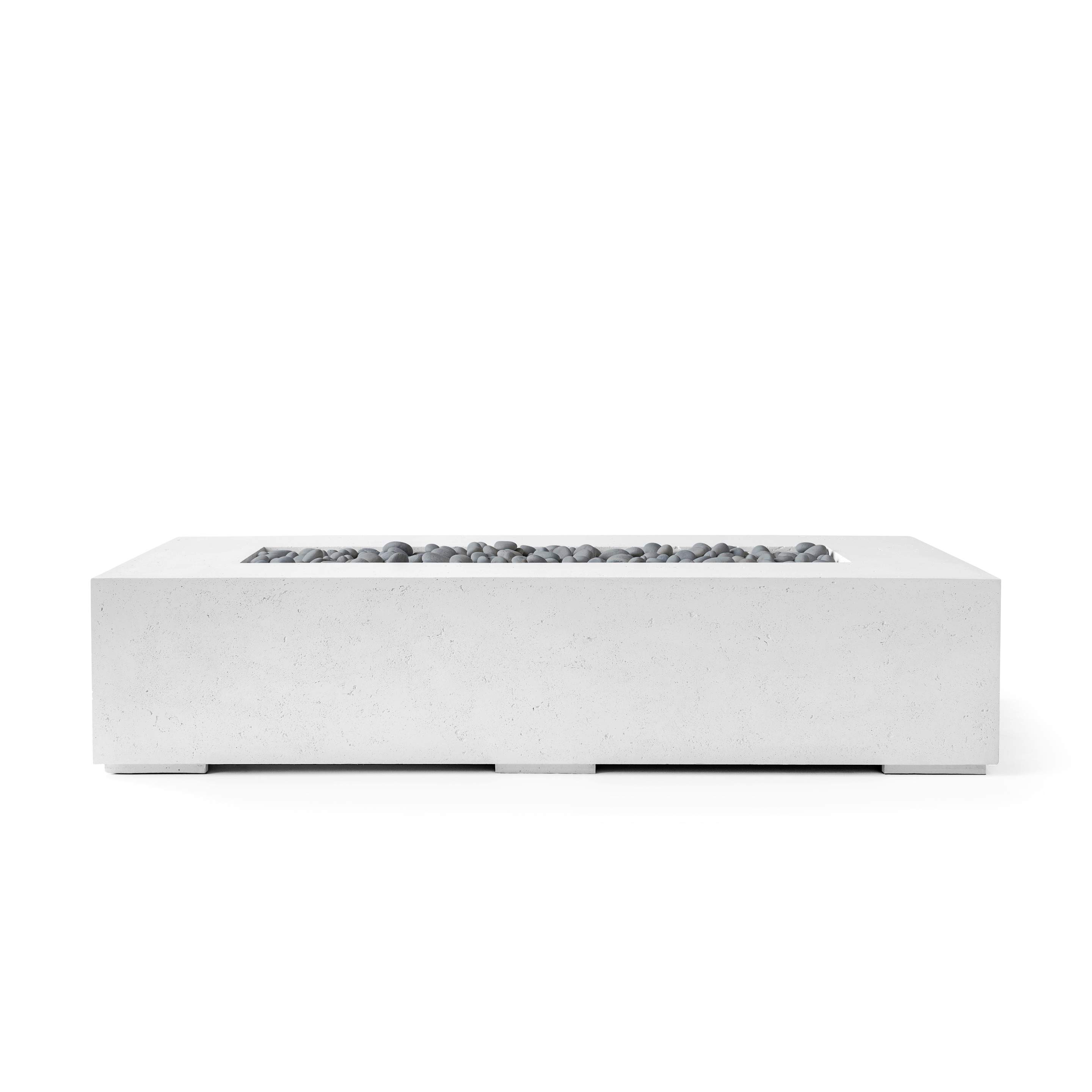 Dekko Sonoma 56 Inch Lightweight Concrete Gas Fire Pit - Match Lit Ignition