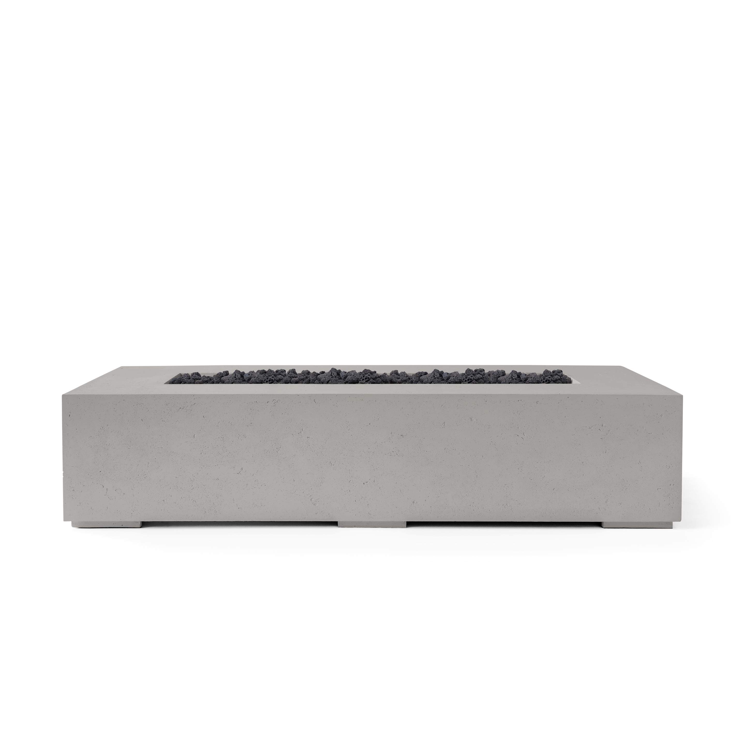 Dekko Sonoma 56 Inch Lightweight Concrete Gas Fire Pit - Match Lit Ignition