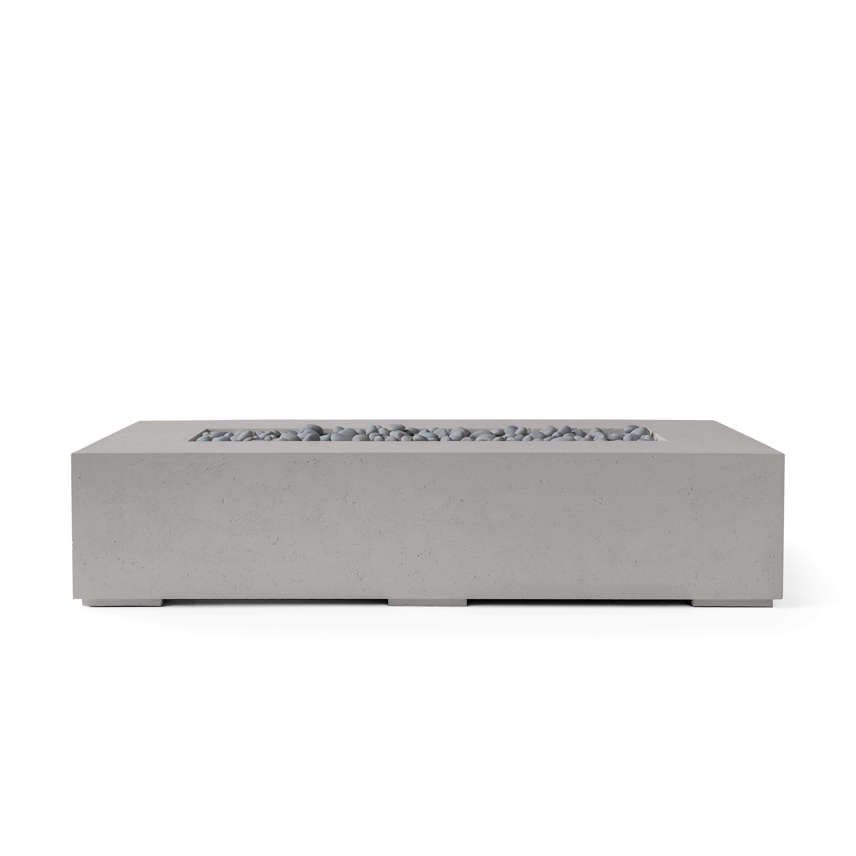 Dekko Sonoma 56 Inch Lightweight Concrete Gas Fire Pit - Electronic Ignition