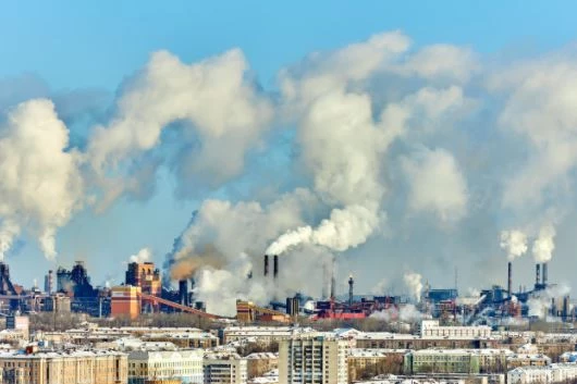 Air pollution from multiple factories