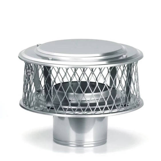Slip-in chimney cap for round metal flues