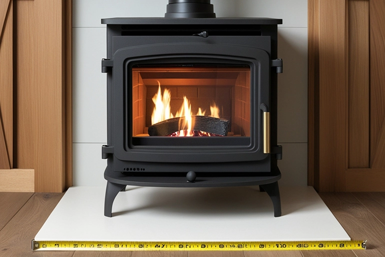 Choosing minimum stove dimensions (width, height, depth).