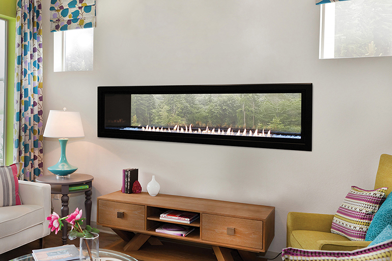 Overview of fireplace viewing styles: standard, see-through, peninsula, and corner