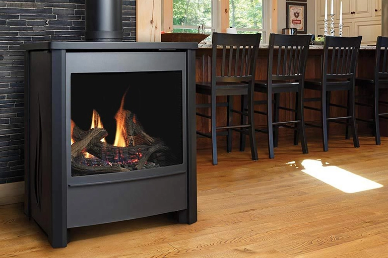 Stove media options: logs and fire glass