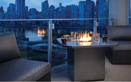 Firegear Key West Bistro fire pit table on patio