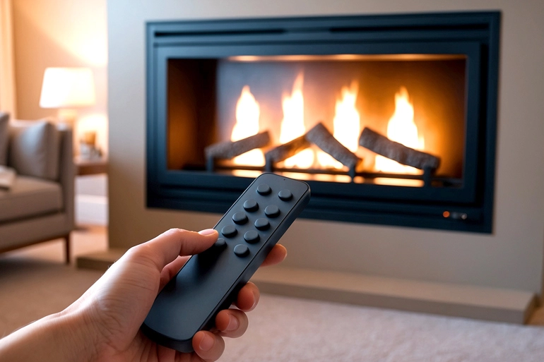 Gas log remote control
