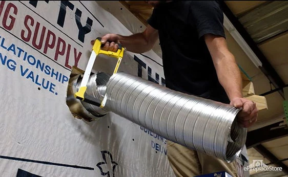 Cutting flex vent pipe to length