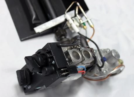 Gas fireplace push-button ignition
