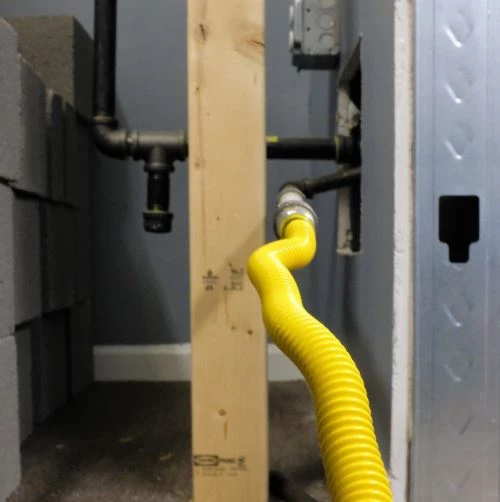 Indoor natural gas flex line