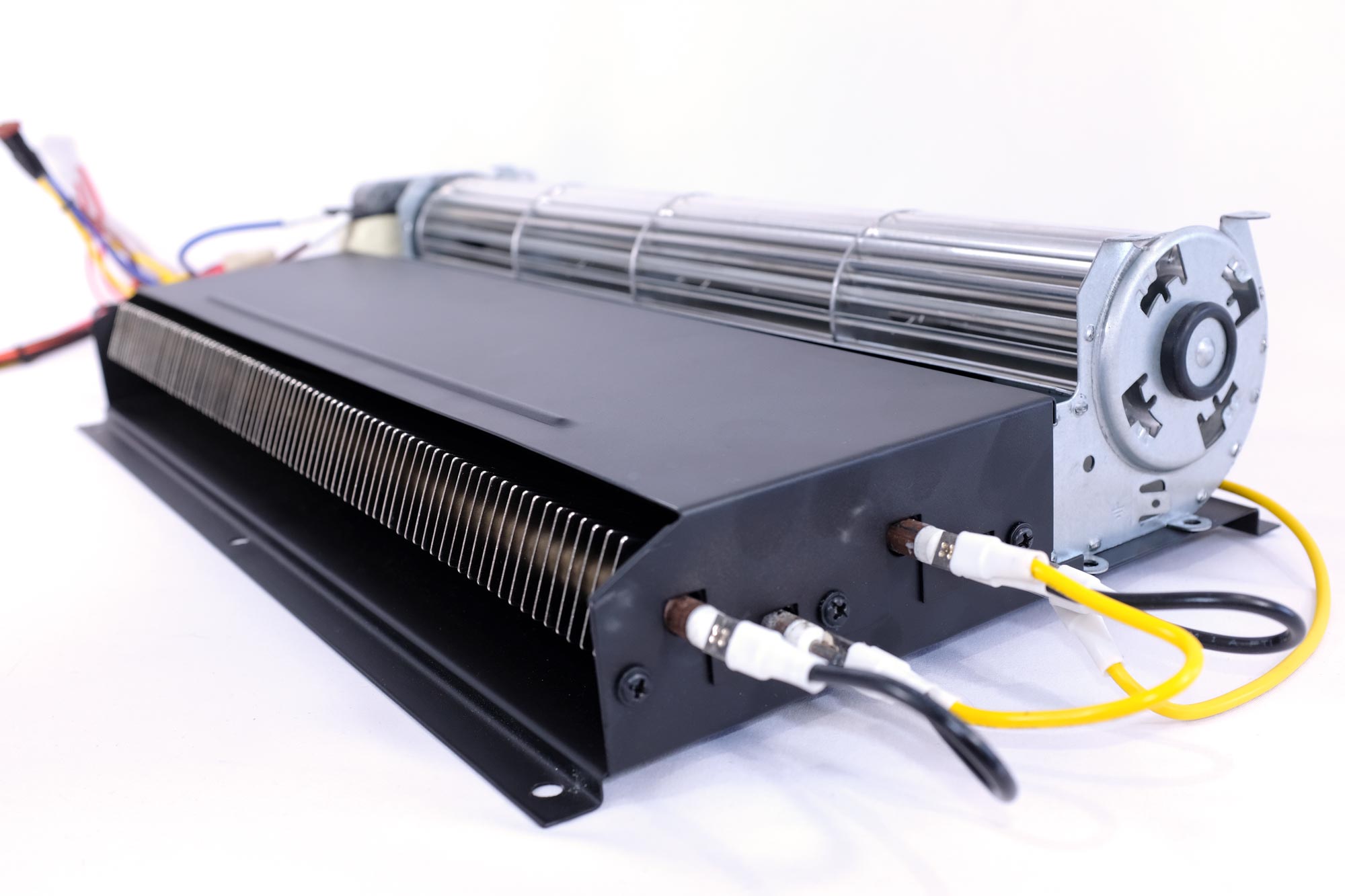 Fireplace blower mounted inside the unit