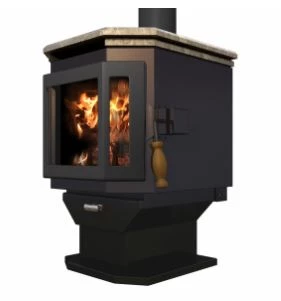 Soapstone wood stove with cast-iron chassis