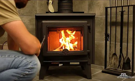 Wood stove burning efficiently
